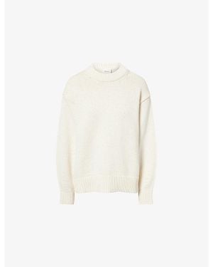 Reformation Cove Crew-Neck Cotton Knit-Jumper - White