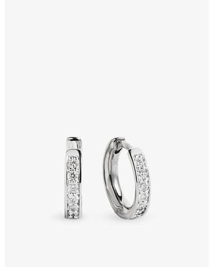 Monica Vinader Essential Sterling- And 0.14Ct Lab-Grown Diamond Huggie Earrings - Metallic