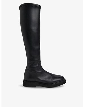 Whistles Knee-High Stretch Leather-Blend Boots - Black