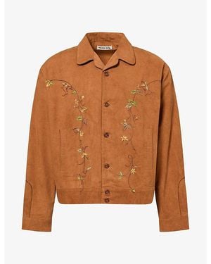 STORY mfg. Wander Embroidered Cotton Jacket - Brown