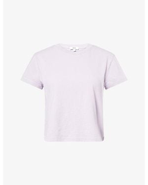Agolde Adine Shrunken Cotton T-Shirt - Purple
