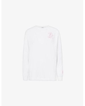 GYMSHARK I Love Squats Graphic-Print Cotton Sweatshirt - White