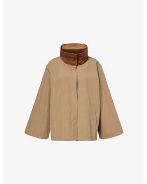 Stylein Salerno Funnel-Neck Cotton-Blend Jacket - Natural