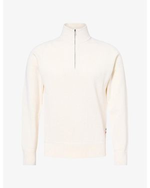 Orlebar Brown Lennard Half-Zip Ribbed Merino-Wool Jumper - White