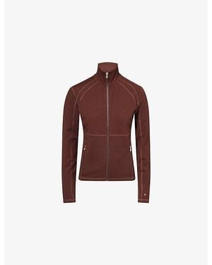 Now You Live Clayton High-Neck Stretch-Jersey Jacket - Red