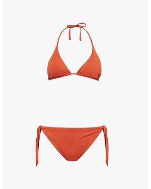 Max Mara Baby Triangle Self-Tie Bikini Set - Red
