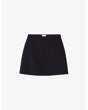 Claudie Pierlot Straight-Cut Mid-Rise Wool Mini Skirt - Black