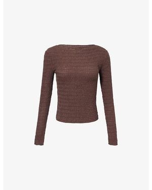 Dissh Melissa Long-Sleeve Knit Top - Brown