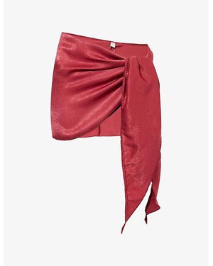 Gracejacob Cherry Shimmer Satin Sarong - Red