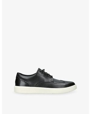Cole Haan Grand Crosscourt Daily Wingtip Leather Sneakers - Black