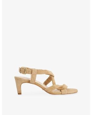 Dune Motivating Suede Heeled Sandals - Natural