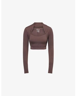 Sisterly Tribe Softsculpt Bolero Long-Sleeve Jersey Top - Purple