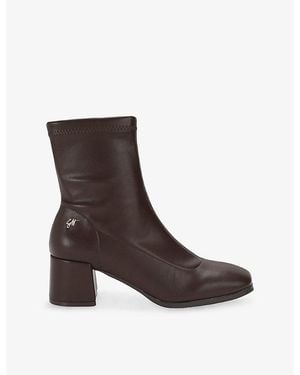 Steve Madden Jaileen Faux-Leather Heeled Ankle Boots - Brown
