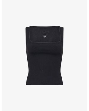 Cheap Monday Tash Square-Neck Stretch-Woven Top - Black
