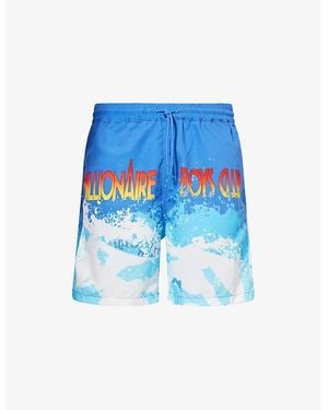 BBCICECREAM Great Wave Graphic-Pattern Woven Swim Shorts - Blue