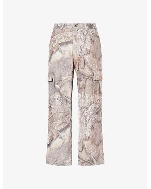 Represent Camouflage-Pattern Cotton Cargo Pants - Multicolor