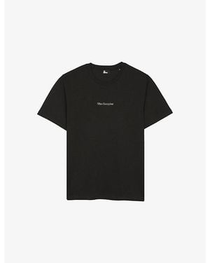 The Kooples Branded Short-Sleeved Cotton-Jersey T-Shirt - Black