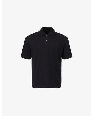 Loewe Anagram-Embroidered Cotton Polo Shirt - Black