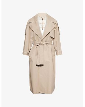 Max Mara Cube Utrench Notch-Lapel Cotton-Blend Trench Coat - Natural