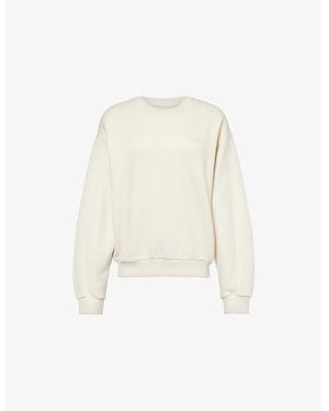 GYMSHARK Everywear Brand-Print Cotton-Jersey Sweatshirt - White