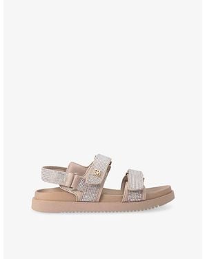 KG by Kurt Geiger Rory Gem Rhinestone-Embellished Faux-Leather Sandals - White