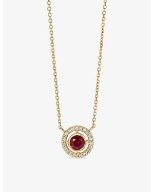 Astley Clarke July Birthstone 14Ct- Ruby And 0.08Ct Lab-Grown Diamond Pendant Necklace - White