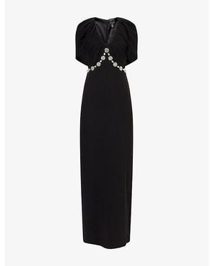 Huishan Zhang Martha V-Neck Woven Maxi Dress - Black