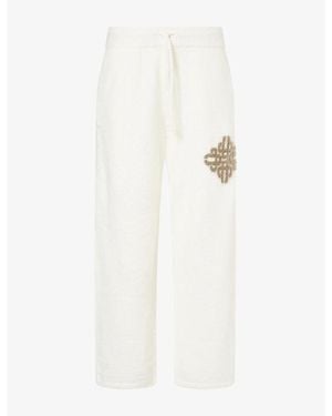 The Couture Club Emblem Fluffy Knitted Jogging Bottoms - White