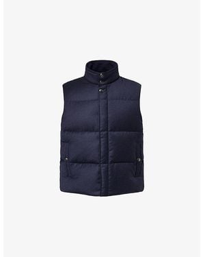 Paul Smith High-Neck Relaxed-Fit Wool And Cashmere-Down Gilet - Blue