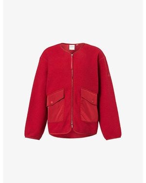 Varley Marina Collarless Fleece Jacket - Red
