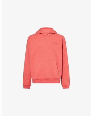 Obey Studios Brand-Embroidery Cotton-Blend Hoody - Red