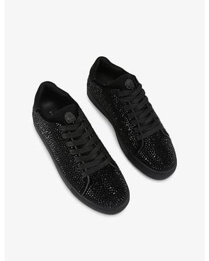 Kurt Geiger Lennon Crystal Woven Low-Top Trainers - Black