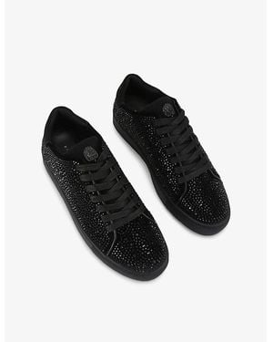 Kurt Geiger Lennon Crystal Woven Low-Top Trainers - Black