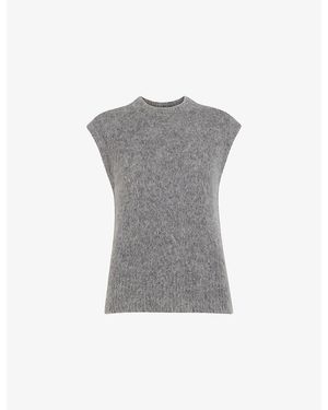 Whistles Roun-Neck Wool And Alpaca-Blend Tank - Grey