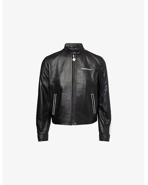 CASABLANCA Racer Regular-Fit Leather Jacket - Black