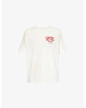 Duke & Dexter Graphic-Print Relaxed-Fit Cotton T-Shirt - White
