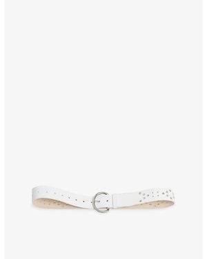 Marni Studded Leather Belt - White