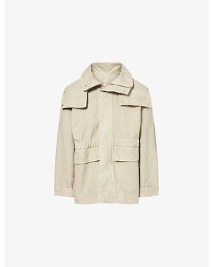 Victoria Beckham Utlity Hooded Cotton Jacket - Natural