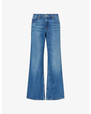 GOOD AMERICAN Good Loose Wide-Leg Low-Rise Denim Jeans - Blue