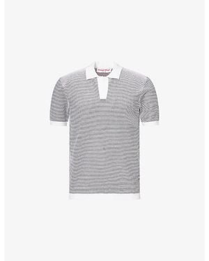 Orlebar Brown Roddy Open-Mesh Waffle Knit Polo Shirt - Grey