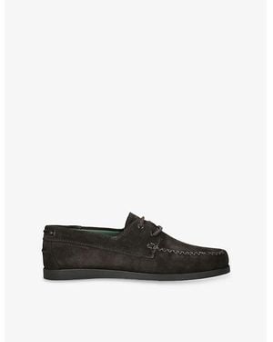 VINNY'S Boatman Suede Shoes - Black
