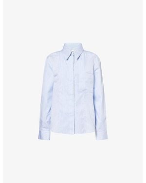 Twp Double-Layer Pinstripe Cotton Shirt - Blue