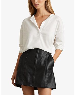 Reiss Poppy Zip Ponte Skirt in Black | Lyst