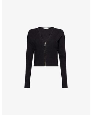 GOOD AMERICAN Bustier V-Neck Knitted Top - Black