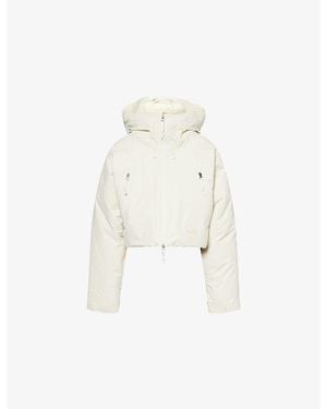 The North Face X Skims Cropped Hooded Shell-Down Jacket - White