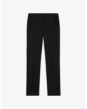 The Kooples Tailored Slim-Fit Mid-Rise Wool Trousers - Black