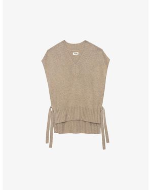 Zadig & Voltaire Maddy Sleeveless Cashmere Sweater - Natural