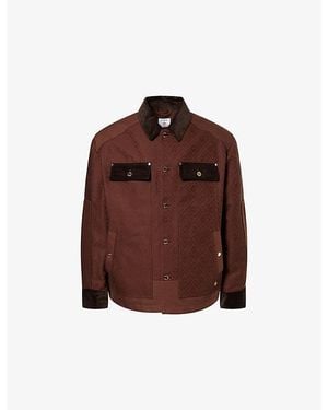 CASABLANCA Workwear Safari Monogram-Print Cotton Jacket - Brown