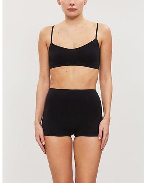 Hanro Touch Feeling Stretch-Jersey Crop Top - Black