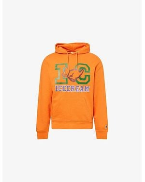 ICECREAM Puppy Popover Graphic-Print Cotton Hoody - Orange